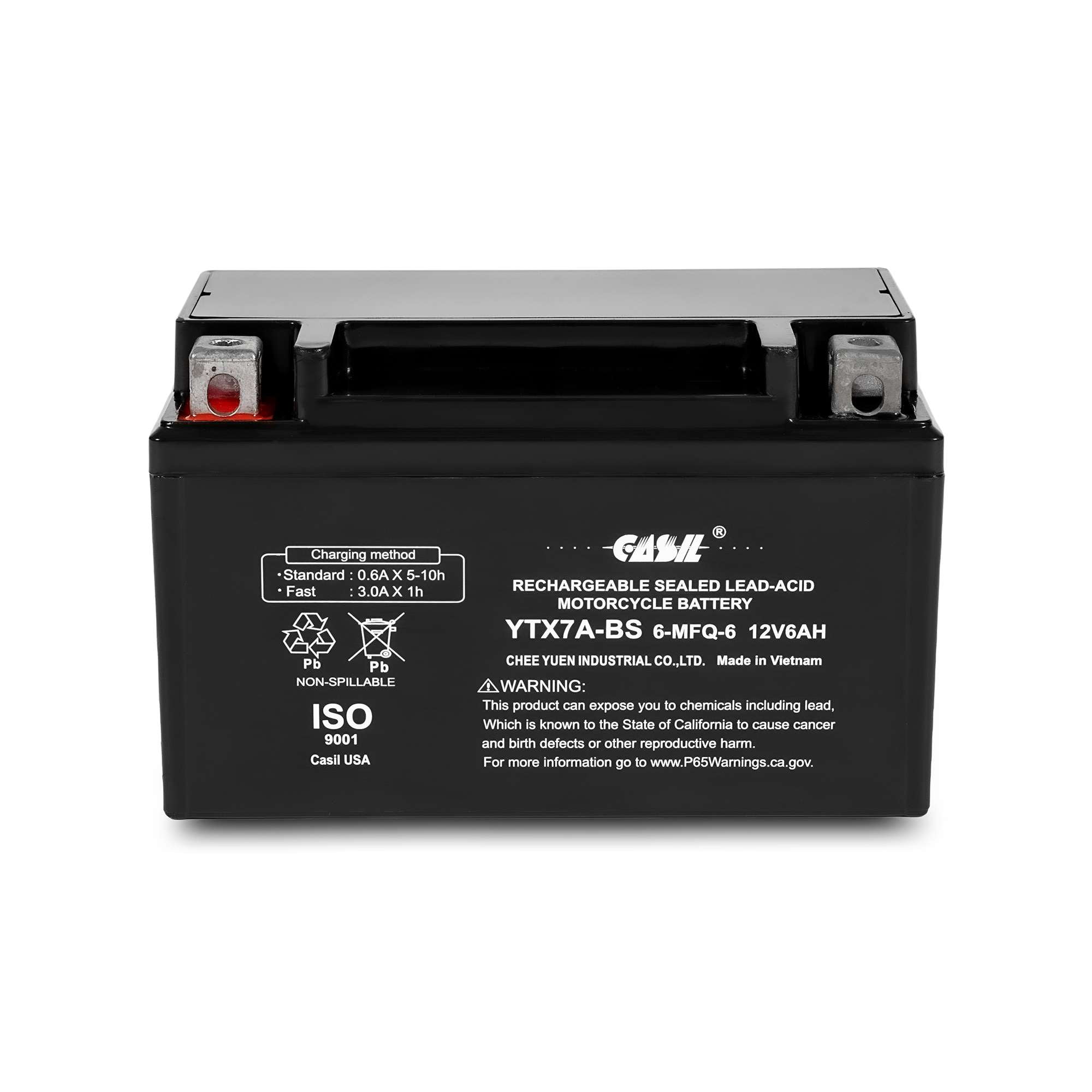Casil ytx7a-bs battery - High Performance ytx7a-bs 12v 6ah - Maintenance Free - Sealed AGM Motorcycle Battery Compatible with Gas Gy6 Scooter Moped 50CC 125CC