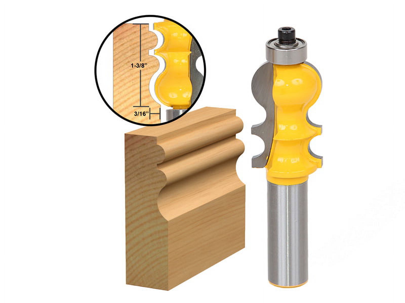 Yonico 3-Piece Miter Frame Molding Router Bit Set – 1/2" Shank – Carbide Tipped 12230