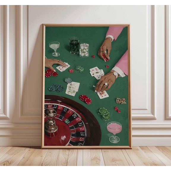 Casino Art Print Poker Roulette Dice