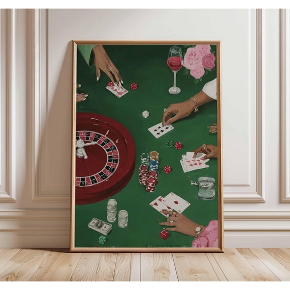 Casino Art Print Poker Roulette and Dice Artwork