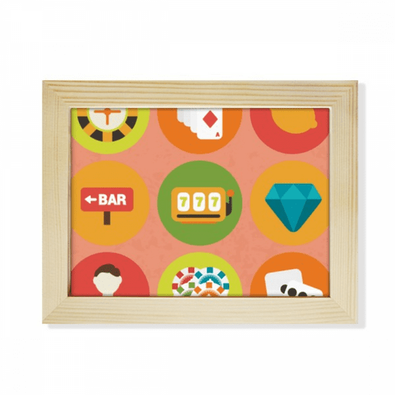 Casino Cartoon Elements Illustration Desktop Photo Frame Picture Art Decoration Painting 6x8 inch
