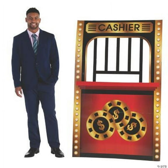 Casino Cashier Cardboard Stand-Up, Birthday, Party Decor, 1 Piece