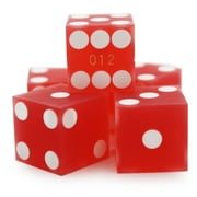 Casino Craps Dice - Set of 5 Sand RED dice - 19mm Professional Razor Edge, Serialized Set from Las Vegas by CGS