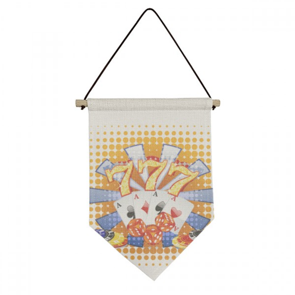 Casino Dice Chips Poker Illustration Canvas Flag Hanging Wall Art Decor Banner