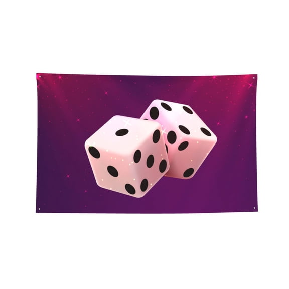Casino Dice Star Galaxy Four Hole Decorated Banner Flag for Garden Yard Home Decoration Indoor Outdoor 3x5 Ft