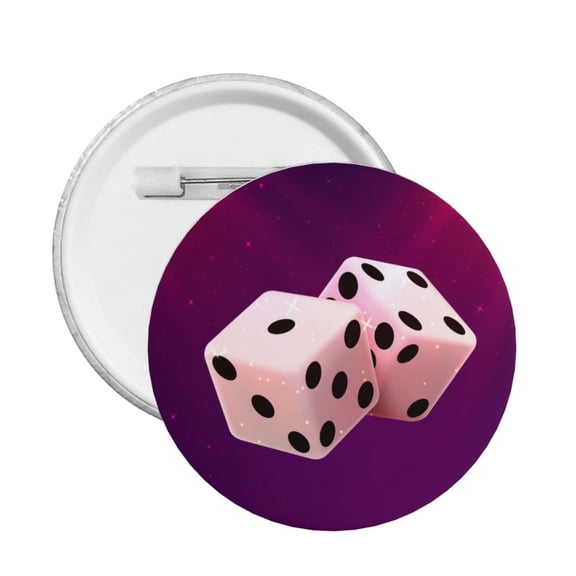 Casino Dice Star Galaxy Round Button Pin Badge 5PCS Pinback Buttons Lapel Pin for Jacket, Backpack, Hat, Party Favor, Gift