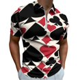 thumbnail image 1 of Casino Fun Men Zipper T-shirt Summer Casual Short Sleeve T-shirt Top, 1 of 7