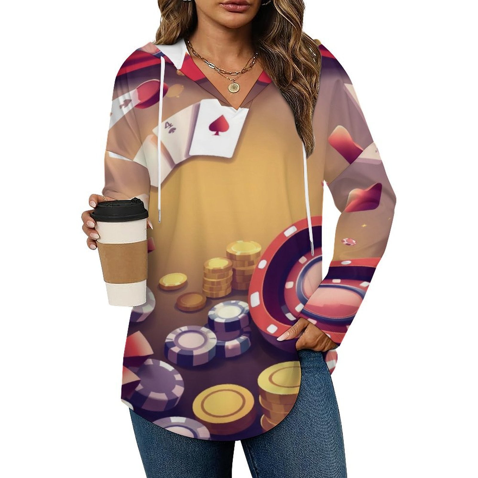 Casino Dice Pattern Print Women's Sweatshirt