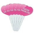 thumbnail image 1 of Casino Gambling Heart Love Cupcake Picks Toppers - Set of 6, 1 of 1