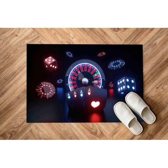 Casino Gambling Rugs, Office Rugs, Man Cave Rugs, Modern Rug, Nursery Rug, Indoor Rug, Machine Washable Rug, Bath Rug, Non Slip Rug, 3.3'x6.5' - 100x200 cm