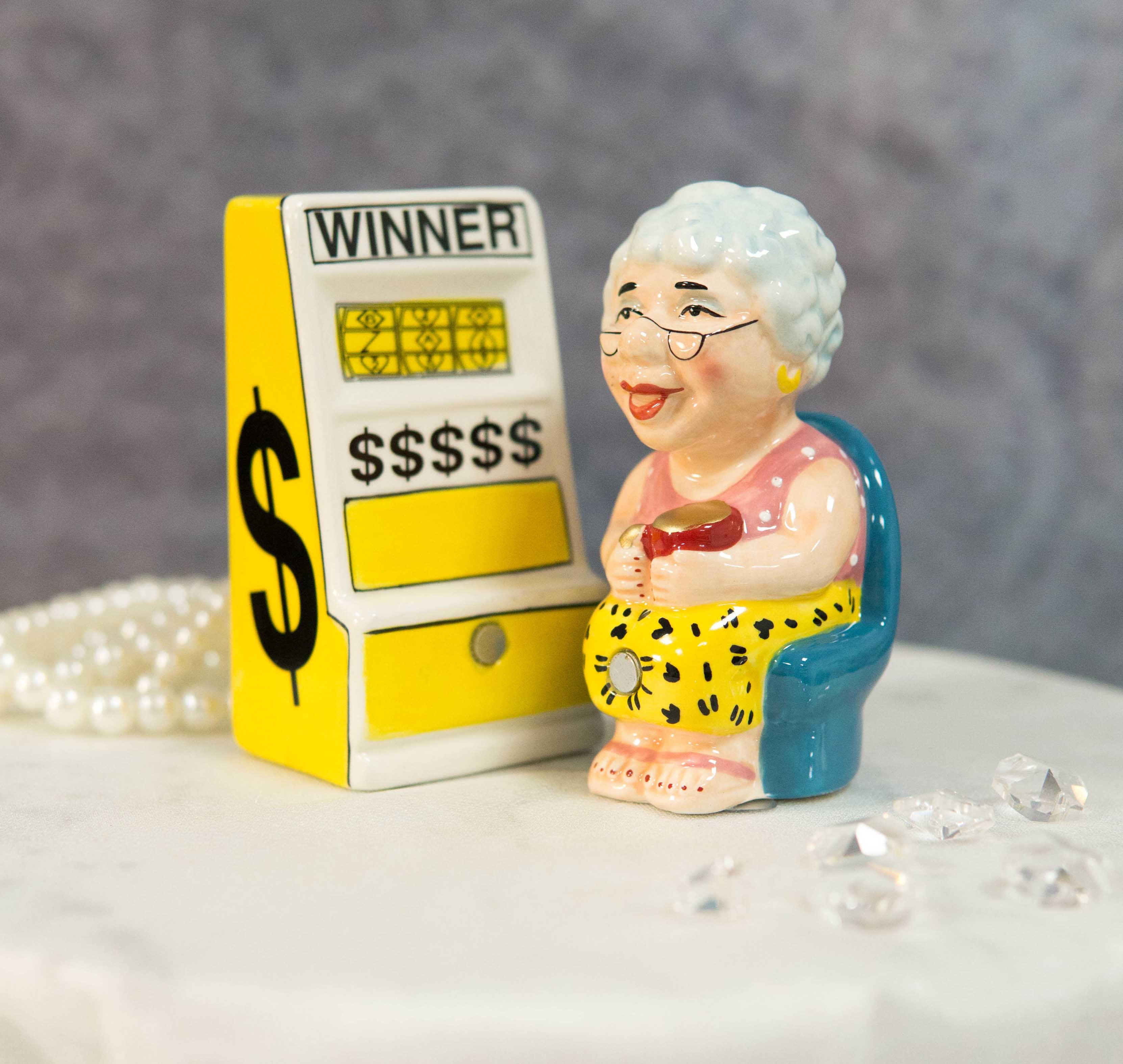 Casino Jackpot Winner Slot Machine And Gambling Grandma Salt And Pepper