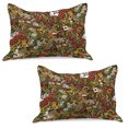 thumbnail image 1 of Casino Knitted Quilt Pillowcover Set of 2, Doodles Style Art of Bingo and Cards Excitement Checkers King Tambourine Vegas, Standard Queen Pillow Sham Bedroom, 30" x 20", Multicolor, by Ambesonne, 1 of 1