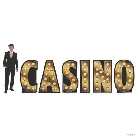 Casino Marquee Light Cardboard Stand-Up Letters, Birthday, Party Decor, 6 Pcs