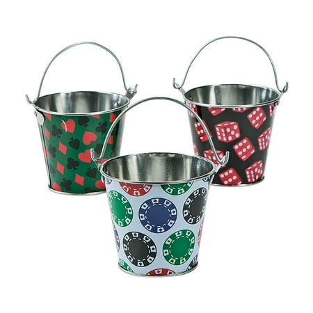 Casino Metal Pails - 12 Pieces