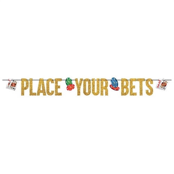 Casino Night Glitter Banner (1ct)