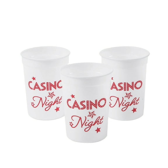 Casino Night Plastic Cup 12 Oz - Party Supplies - 12 Pieces