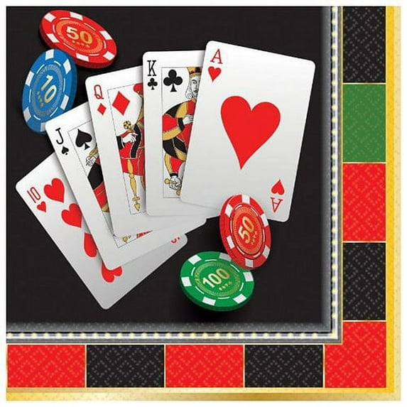 Casino Party Beverage Napkins, 16 Ct.