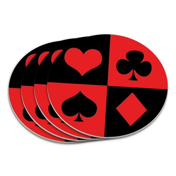 Casino Party Card Poker Game Night Coaster Set