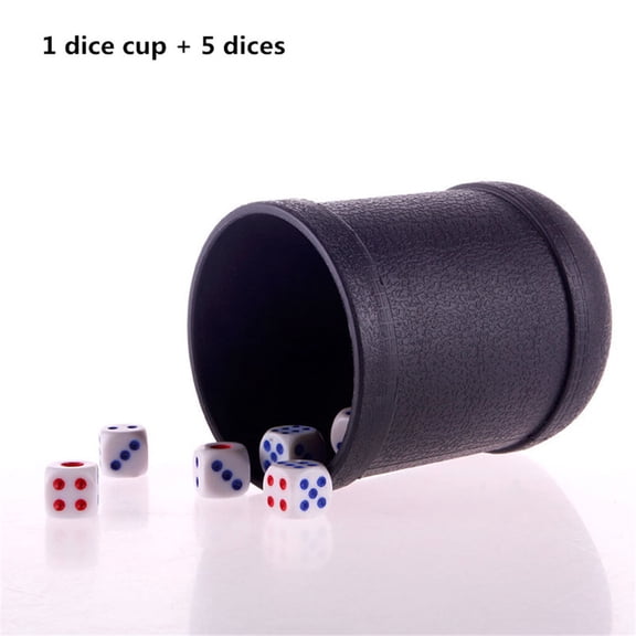 Casino Party Game Dice Box with 5 Dices PVC Dice Cup Board Game