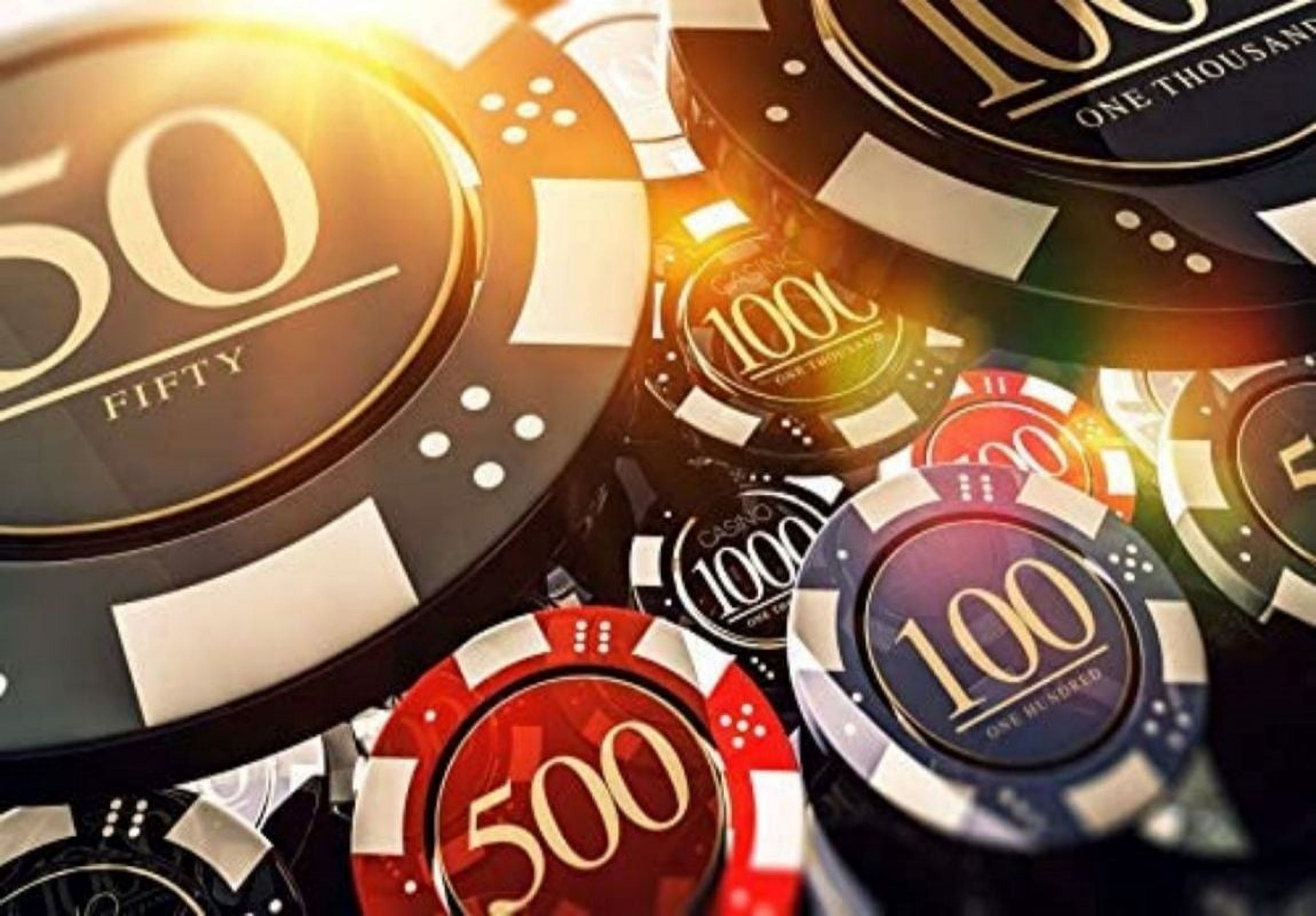 Red Black Dice Poker Casino Round Birthday Backdrop main image 1