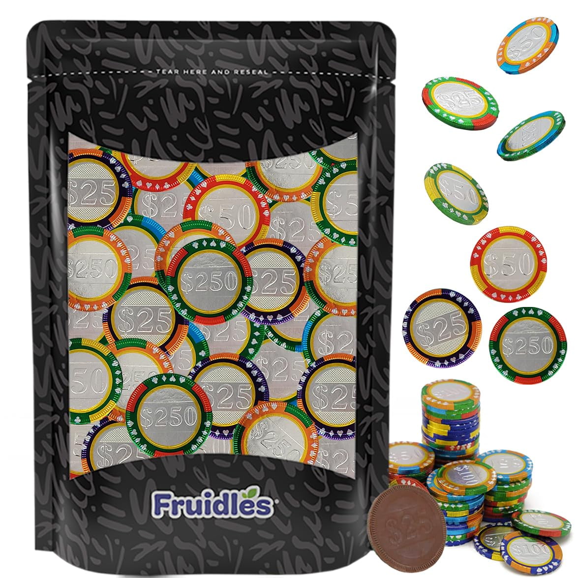 Casino Poker Chips, Belgian Milk Chocolate Coins, Kosher Certified