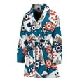 thumbnail image 1 of Casino Poker Pattern Women Bathrobe One Size Univeral Fits Fashion Lightweight Plush Fleece Long Robe For Women, 1 of 3