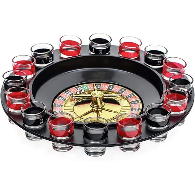 Juego de Mesa de Beber Ruleta de Casino con 16 Vasos