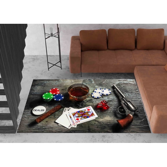 Casino Rug, Poker Rugs, Modern Rug, Runner Rug, Customs Rug, Salon Decor Rug, Gift For Her, Entry Rug, Step Rug, Colorful Rug, Salon Rug, 1.7'x2.3' - 50x70 cm