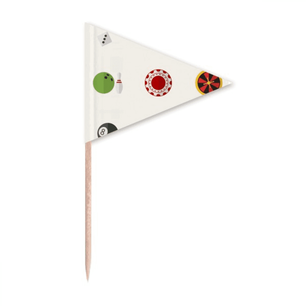 Casino Small Element Illustration Toothpick Triangle Cupcake Toppers ...