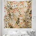 thumbnail image 1 of Casino Tapestry, Old Playing Cards Themed Vintage Classic Style Entertaining Wealth Fortune, Fabric Wall Hanging Decor for Bedroom Living Room Dorm, 5 Sizes, Beige Red Black, by Ambesonne, 1 of 1