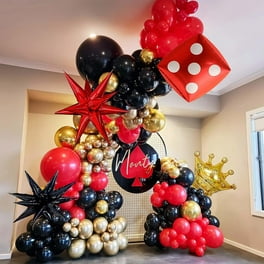 62Pcs Red and Black Balloons Kit - 12 Inches Red Black Party Decoration  Balloons for Graduation Casino Theme Birthday Party Decorations Supplies  Black White Red 