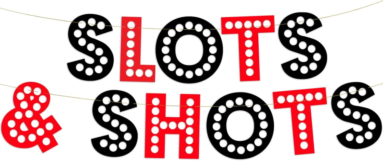 Casino Themed Glitter Banner Las Vegas Birthday and Bachelorette Party Decorations Poker Party Garland, Favors and Supplies