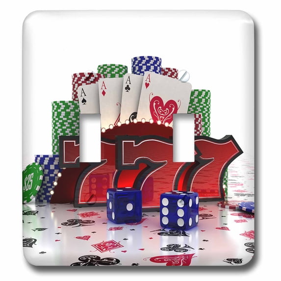 3dRose, Casino concept with poker cards chips dice and slot style ...