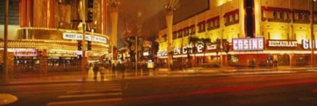 Casino lit up at night Fremont Street Las Vegas Nevada USA Canvas Art - Panoramic Images (18 x 6)