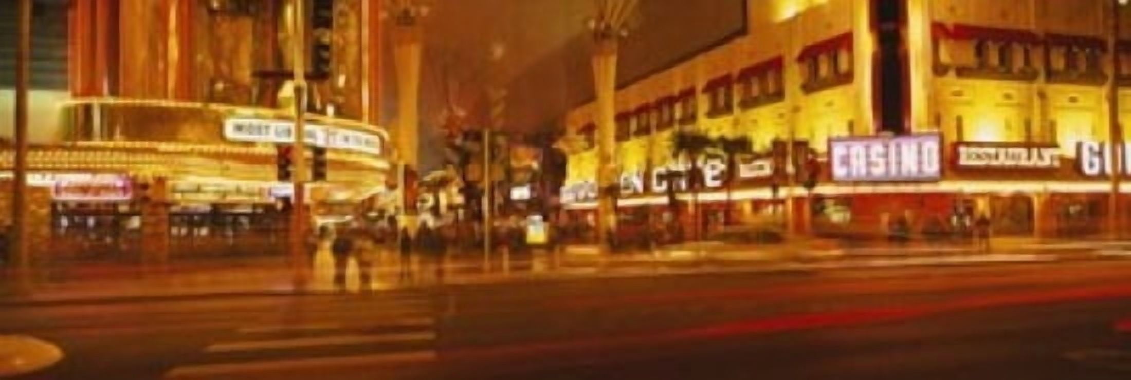 Casino lit up at night Fremont Street Las Vegas Nevada USA Canvas Art - Panoramic Images (36 x 12)