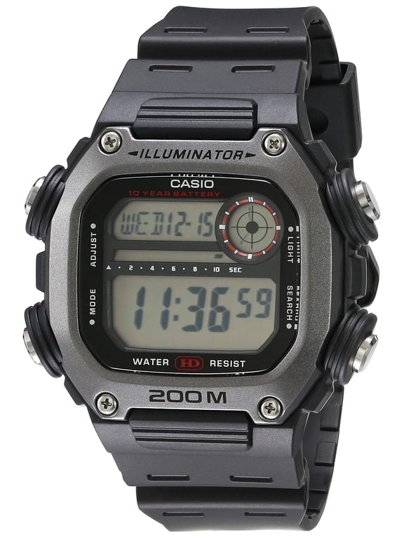 10 Year Battery Quartz Watch with Resin Strap, Black, 27.2 (Model: DW-291H-1AVCF)