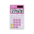 thumbnail image 1 of Casio 8-Digit Display Solar Wallet Calculator, Pink, 1 of 5