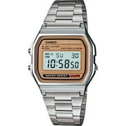 Casio A158WEA-9 Mens Metal Band Chronograph Alarm Digital Watch