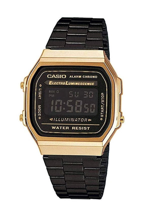 A168WEGB-1BEF Unisex Collection Black Steel Bracelet Watch