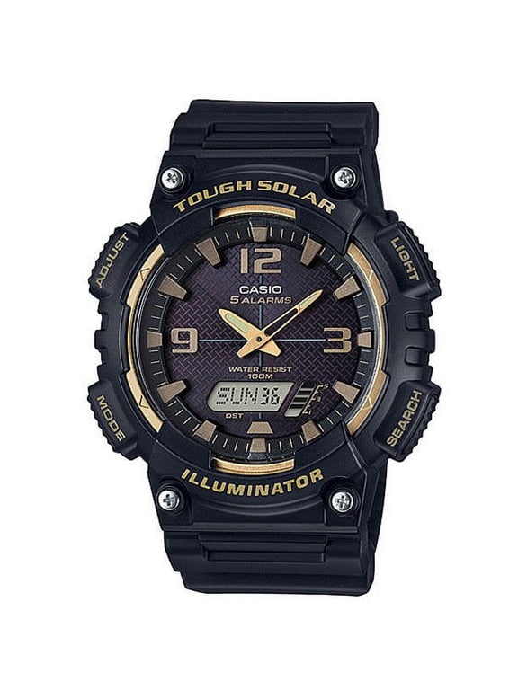 AQS810W-1A3 Men's Black Solar Analog Digital World Time Sports Watch