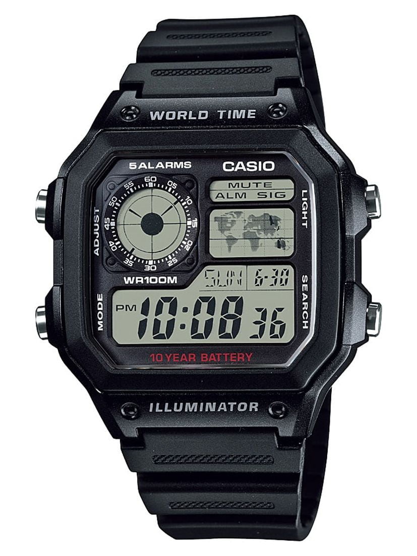 Casio Adult Men's Digital Resin Square Plastic Watch AE1200WH-1A