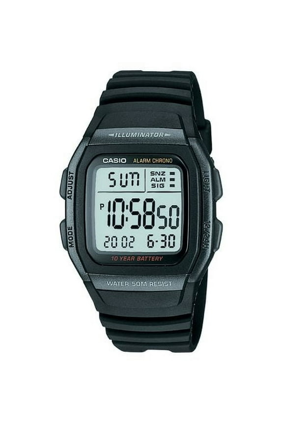 Adult Men's Digital Watch W96H-1BV- 10 Year Battery