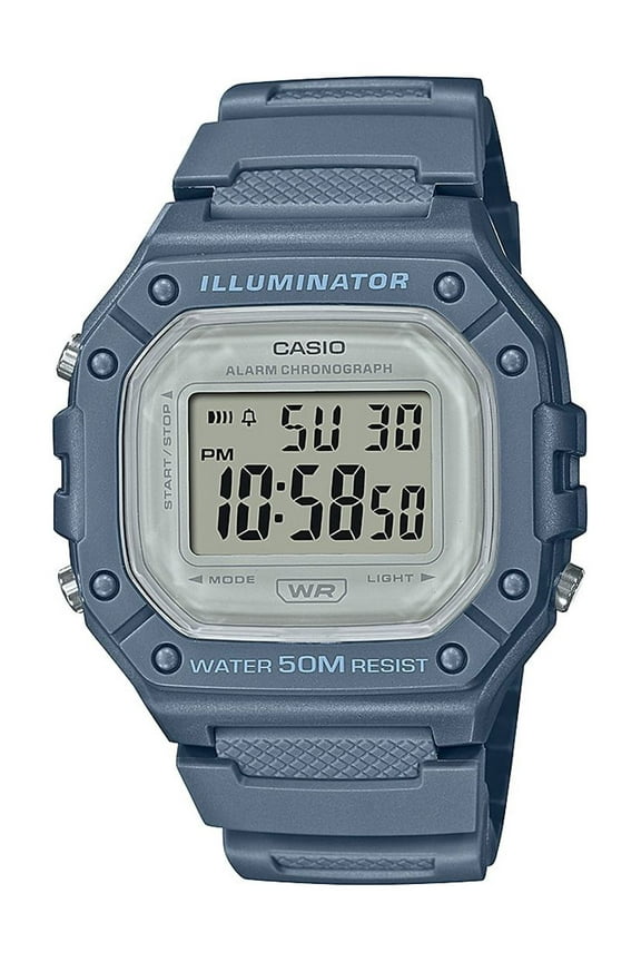 Adult Unisex Black Sport Digital Watch Silicone Strap W218HC-2AV