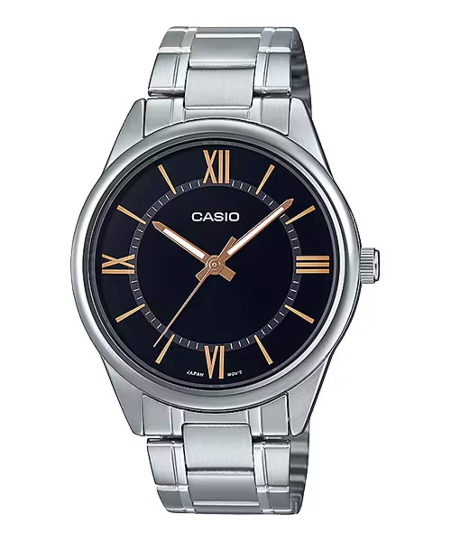 Casio Men's Silver Stainless Steel Wristwatch, Silver, (MTP-V005D-1B5UDF)