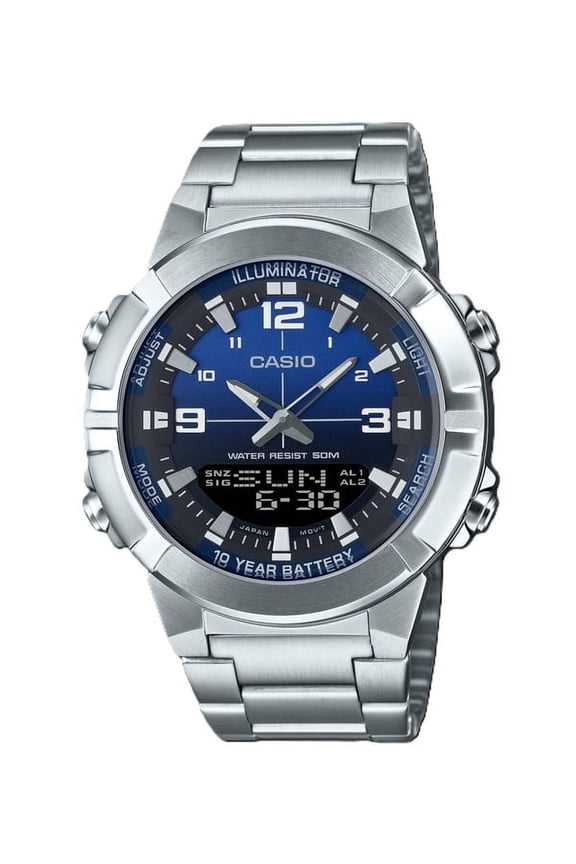Analog Digital Combination Stainless Steel Blue Dial Quartz AMW-870DA-2A1V Men's Watch