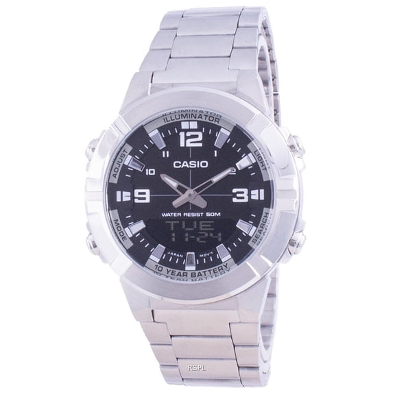 Casio Analog Digital World Time Stainless Steel AMW-870D-1A AMW870D-1 Men's Watch