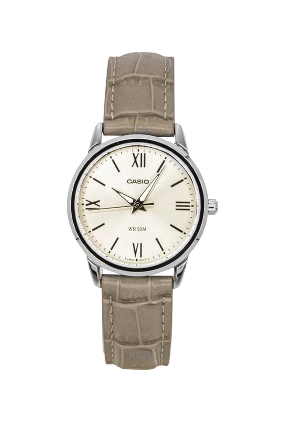 Analog Leather Strap Gold Dial Quartz LTP-1303LL-7AV Women's Watch