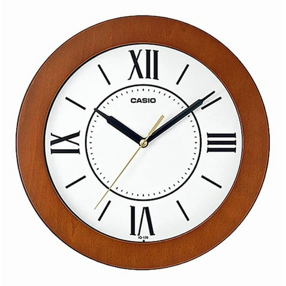 Casio Analog Quartz 10" Wooden Case Wall Clock IQ126-5B