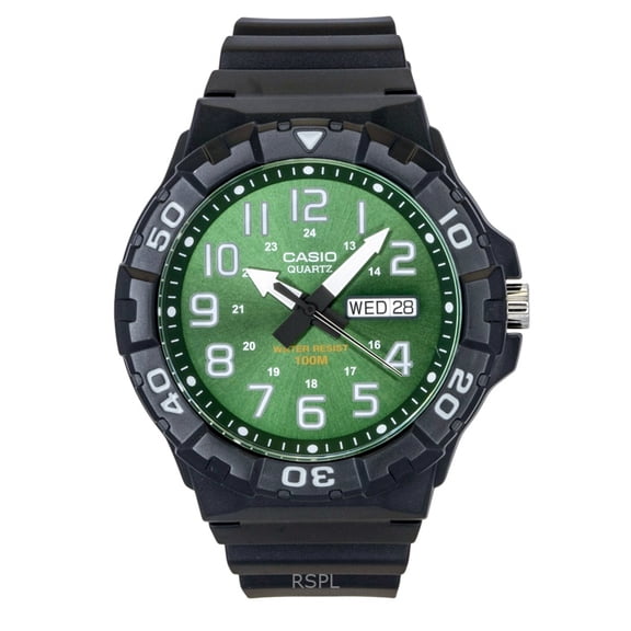 Casio Analog Resin Strap Green Dial Quartz MRW-210H-3BV 100M Men's Watch