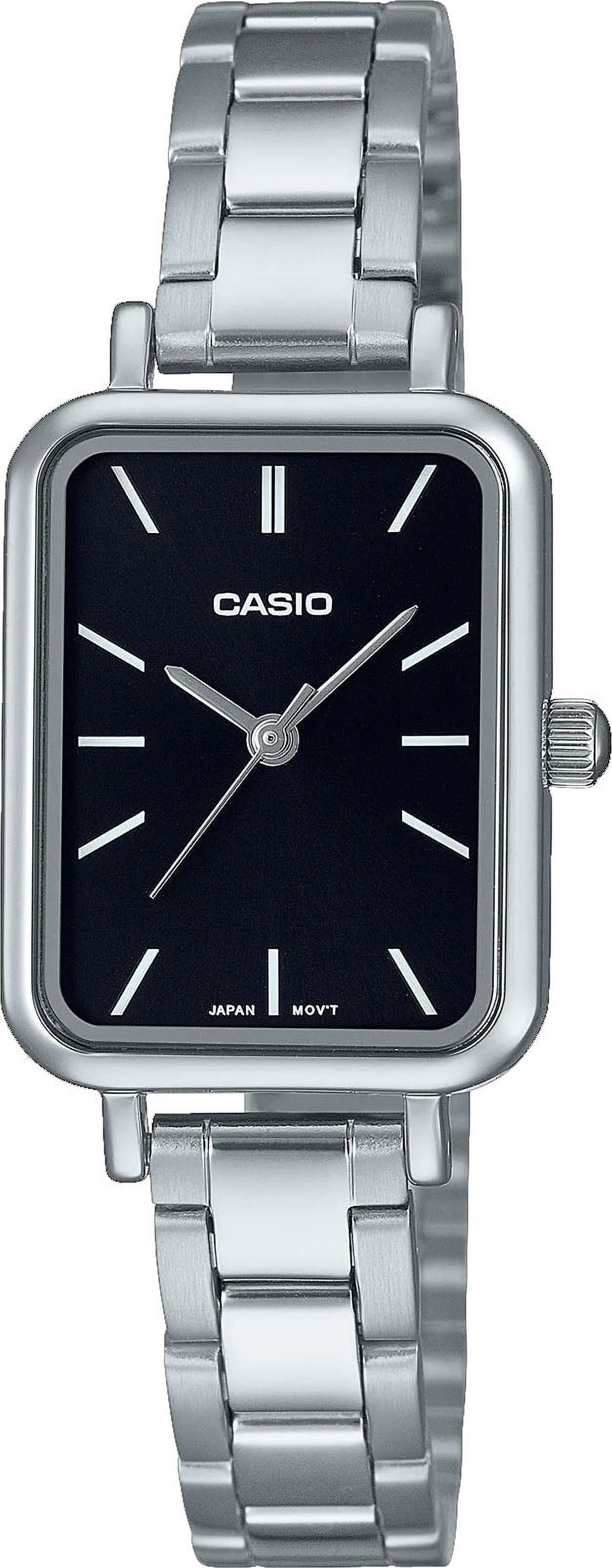 Casio Women’s Silver Stainless Steel Watch with Black Dial - LTP-V009D-1EUDF